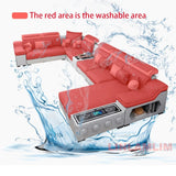 Linlamlim Modern Sectional Sofa Set with Chaise Lounge, Bluetooth Speakers & USB Charging Ports thumbnail 15