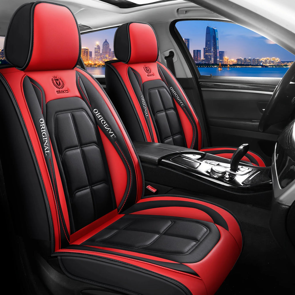 Full Leather Car Seat Cushion – All Season Universal Driver & Passenger Seat Cover Pad | 1pc or 2pcs