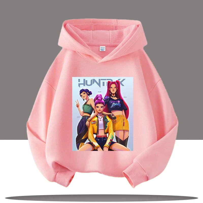 K-pop Demon Hunters Hoodie for Kids – Boys & Girls Fashion Pullover with Saja Print
