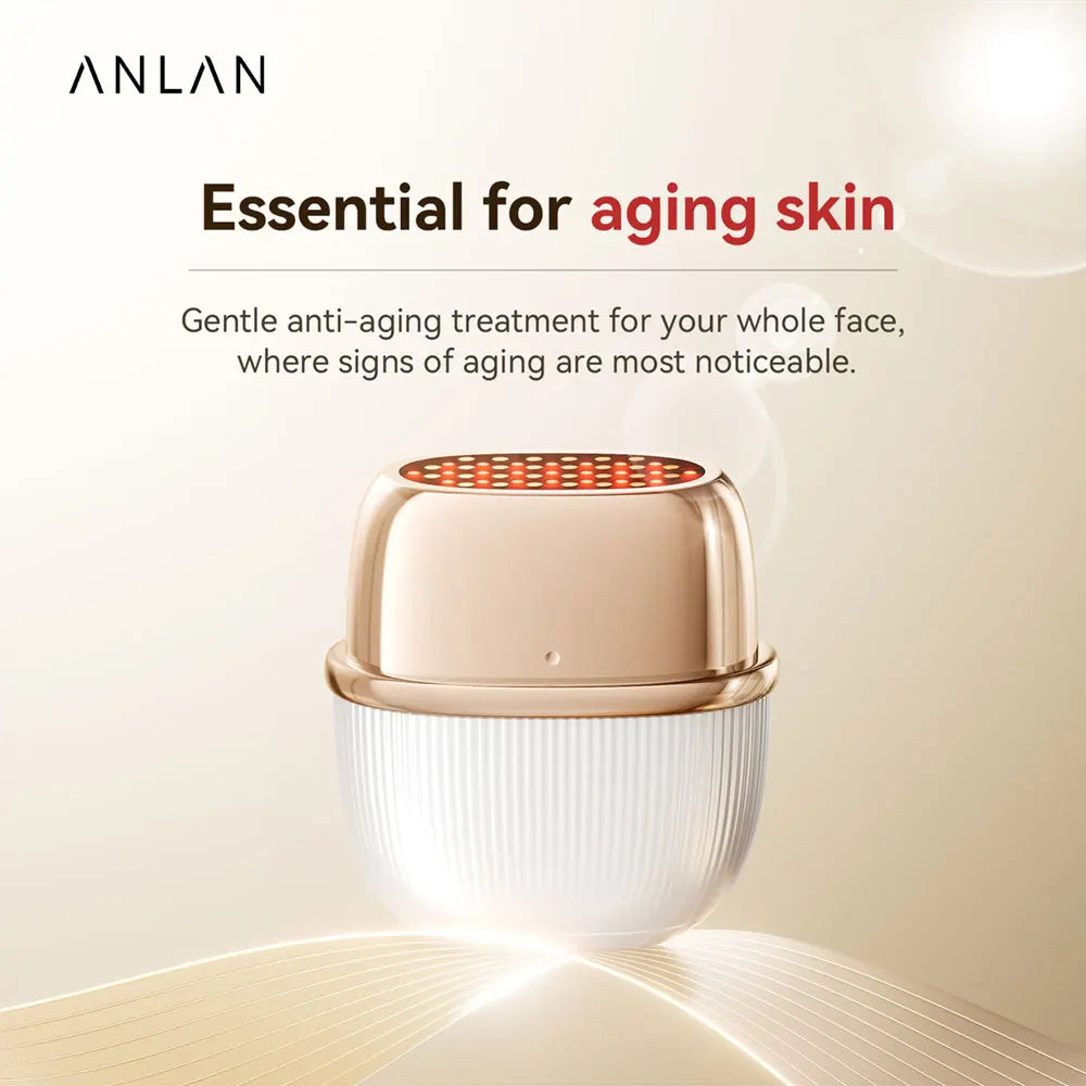 ANLAN Multi-Polar RF Beauty Device 9-in-1 EMS Facial Lifting & Skin Tightening Massager with 24K Gold Head and LED Light Therapy