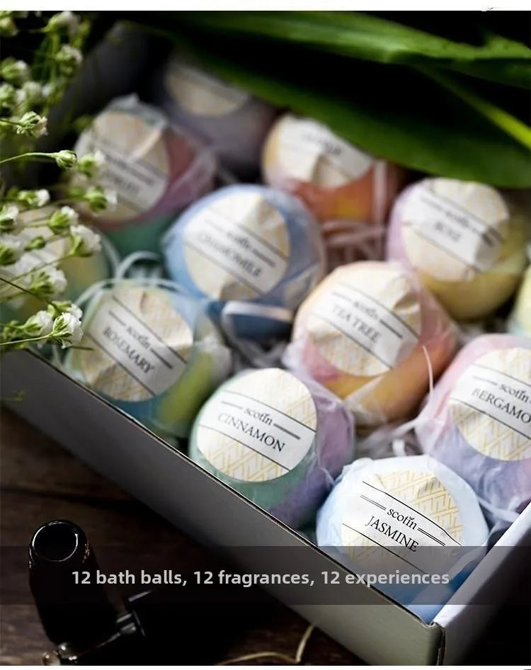 Essential Oil Effervescent Bath Bomb Salt – Body Whitening Aromatic Spa Bath Ball