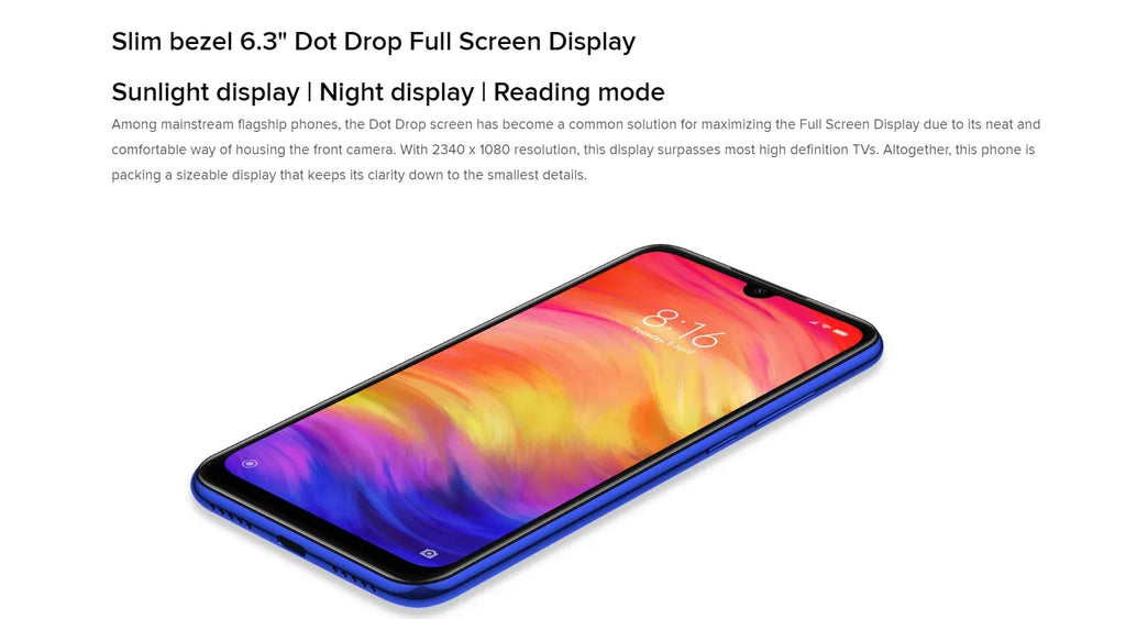 Xiaomi Redmi Note 7 PRO 6GB 128GB Snapdragon 660AIE Smartphone 48MP+5MP Dual Camera