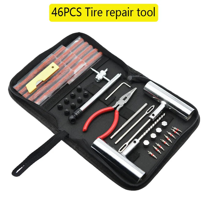 Car Tire Repair Tool Set – 24/46/62 PCS | Complete Auto & Bike Puncture Repair Kit