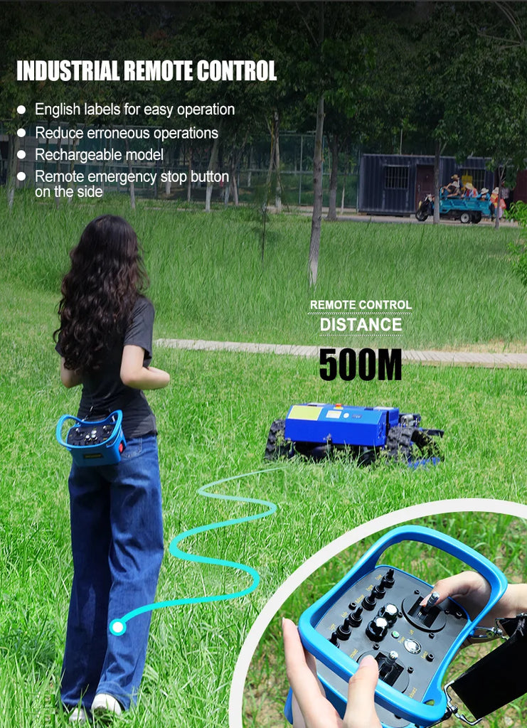 Customised Remote-Controlled All-Terrain Lawn Mower Robot – Self-Propelled Zero-Turn Petrol Mower