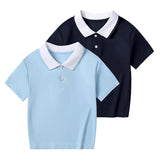 Children's Summer Color Matching Polo Shirt – Casual Short Sleeve Top for Boys & Girls thumbnail 10