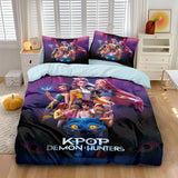 3pcs K-Pop Bedding Set Demon Hunters Colorful Print Polyester Duvet Cover with Pillowcases thumbnail 18