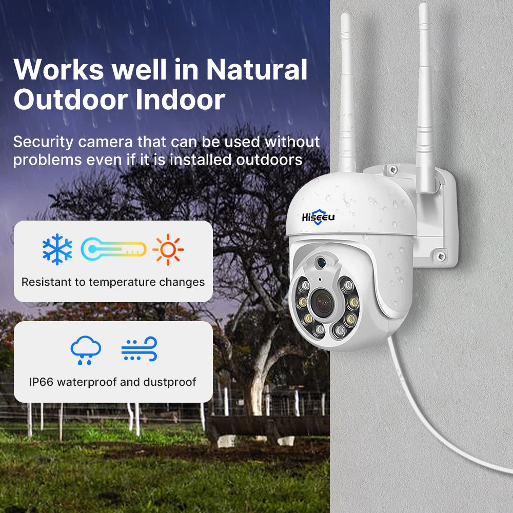 Hiseeu 5MP WiFi CCTV PTZ Camera Security System Kit – 10CH NVR with AI Motion Tracking & Color Night Vision