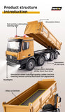 536 12-Channel 1:14 Alloy Remote Control 8-Wheel Heavy-Duty Engineering Dump Truck Toy with Lights thumbnail 13