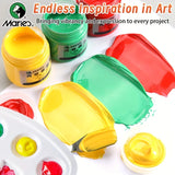 Marie's 20pcs Acrylic Paint Set – 12 Colors with 7 Brushes & 1 Palette for Canvas, Wood, Stone – Artists & Adults thumbnail 3