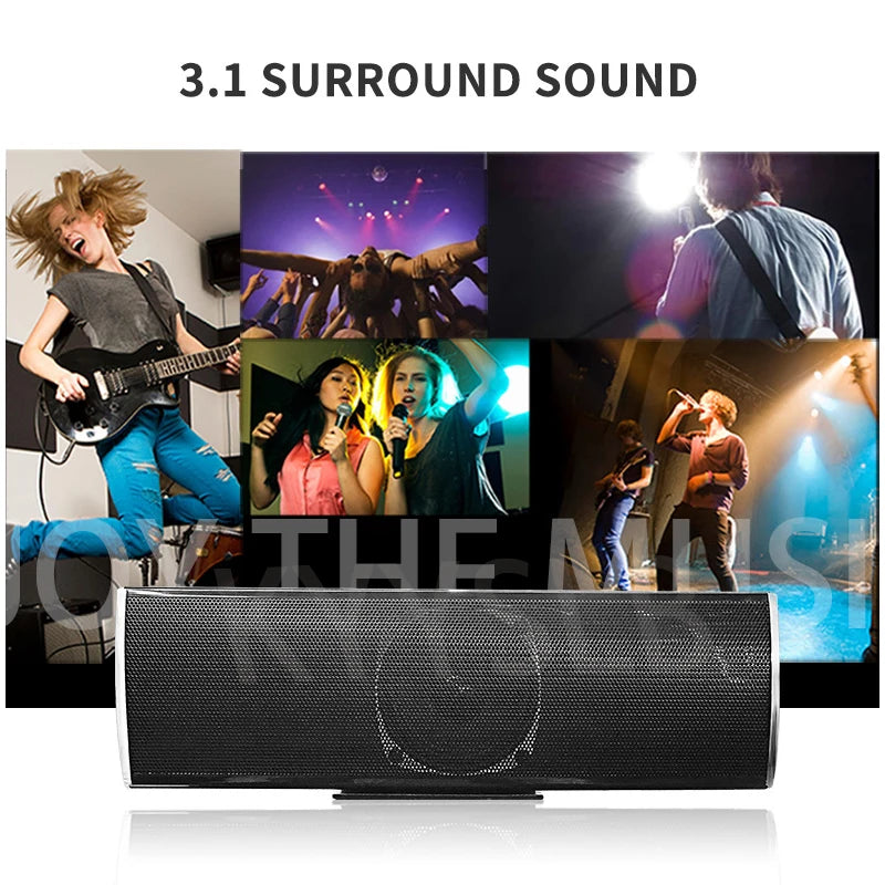 KYYSLB Wireless Subwoofer 5.1 Home Theater System with Bluetooth Soundbar for TV, Mobile, and Karaoke