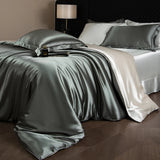 Silk Bed Sheets Set Luxury Bedding with Duvet Cover, Fitted/Flat Sheet & Pillowcases – King, Queen, Full, Twin thumbnail 14