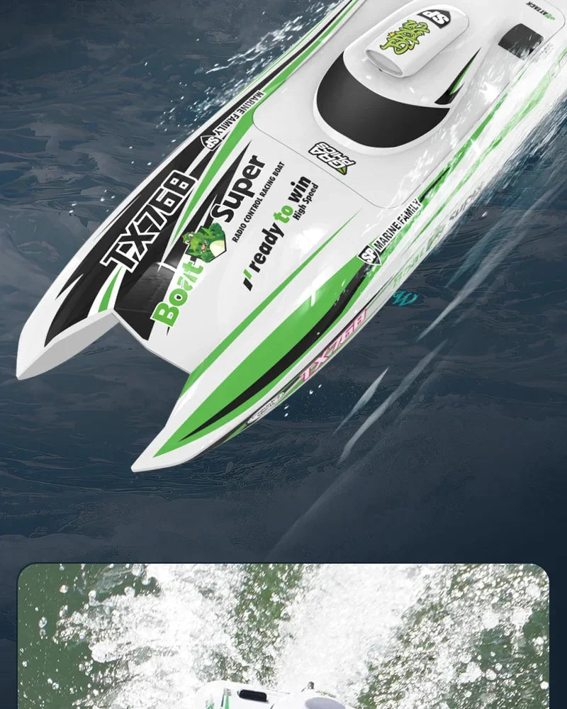 2.4G Brushless TX768 RC Speedboat – High-Speed Turbojet Remote Control Boat for Kids & Teens