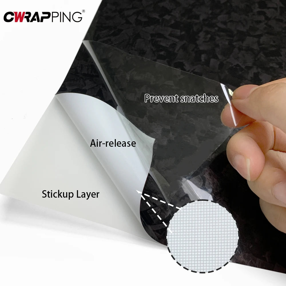Carbon Fiber Vinyl Wrap Film Waterproof Glossy Self Adhesive Car Sticker Roll 150cm PVC Auto Body Protection Decal
