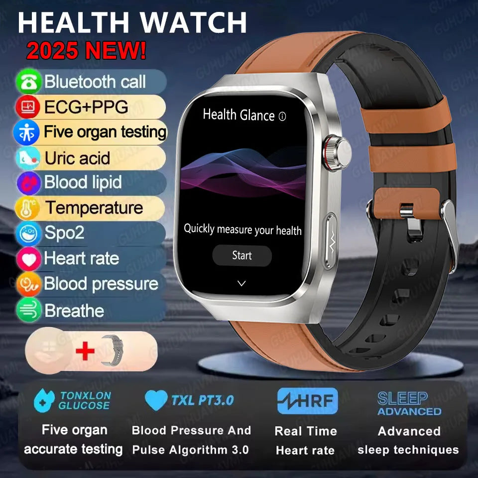 GUHUAVMI Micro Physical Examination Smart Watch with ECG, Uric Acid & Five-Organ Health Monitoring