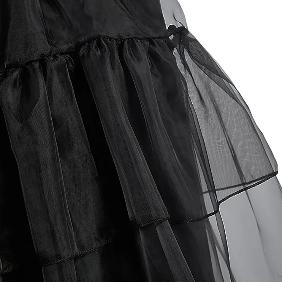 Girls Black Princess Costume Dress – Kids Cosplay Party, Pageant & Halloween Outfit