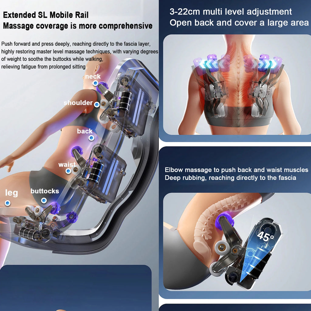 Ergonomic 4D Zero Gravity Massage Chair with Shiatsu, Full Body Airbags, Foot Roller, Calf Kneading & Bluetooth – Model 655