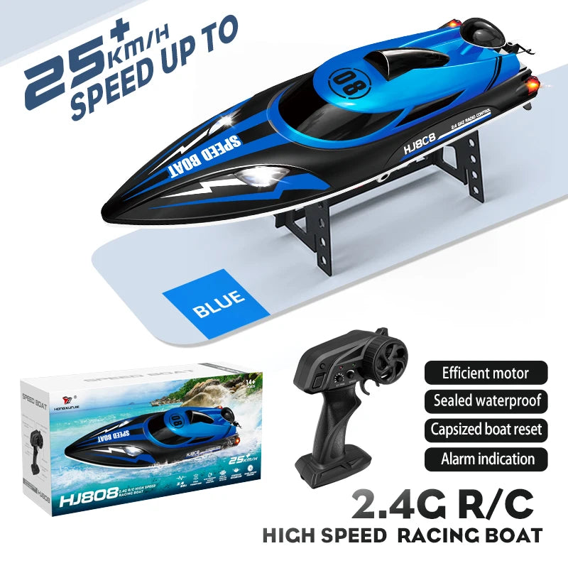HJ808 RC Battery Boat 2.4GHz 25km/h High-Speed Remote Control Racing Ship Model Toy
