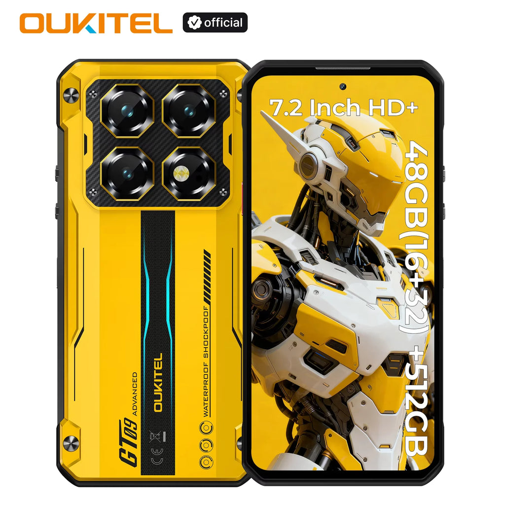 OUKITEL WP60 Rugged Smartphone 7.2” HD+ Display, 10000mAh, 108MP Camera, 48GB+512GB, Android 15, NFC, 120Hz