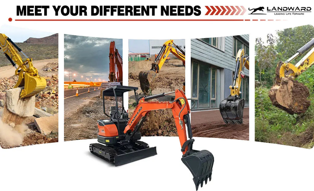 LANDWARD CE Euro 5 Mini Excavator 3.5 Ton with Kubota Engine – Customizable Home & Farm Crawler Excavator