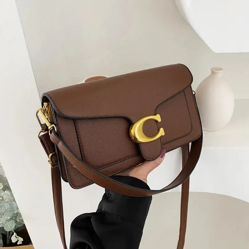 Fashionable Underarm Shoulder Bag with Dual Straps and Diagonal Small Square Design – PU Leather Satchel