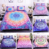 Mandala Lotus Flower Duvet Cover Set King Size Blue Purple Pink Bohemian 3D Print Bedding thumbnail 1