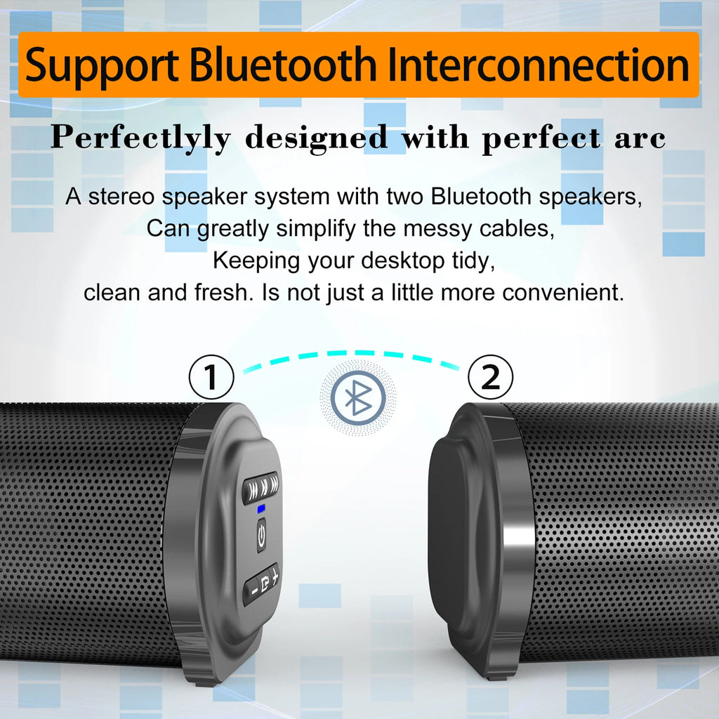 TV Car Sound Bar – Wired & Wireless Bluetooth Home Surround SoundBar for PC, Theater, TV, and Computer