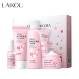 LAIKOU Sakura 5 Piece Skin Care Set Moisturizing Brightening Fine Line Reducing Facial Kit thumbnail 1