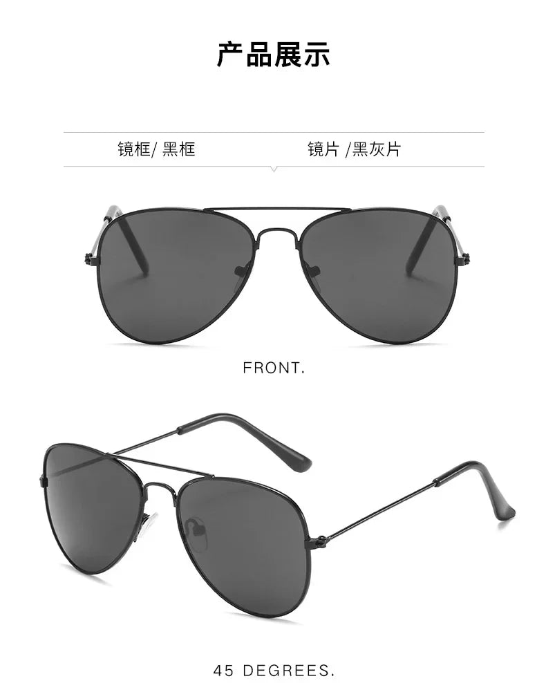 Kids Polarized Pilot Sunglasses UV400 Outdoor Sports Cycling Metal Frame Glasses for Boys and Girls