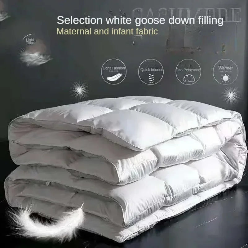 Five-Star Hotel Style Goose Down Duvet – Warm Winter Quilt for Single & Double Beds – Soft Quilted Polyester Comforter 150x200cm to 200x230cm