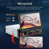 1Din 7'' Retractable Car Stereo with Wireless CarPlay & Android Auto, Bluetooth, FM, USB, AUX thumbnail 3