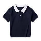 Children's Summer Color Matching Polo Shirt – Casual Short Sleeve Top for Boys & Girls thumbnail 11