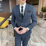 Men’s Modified Plaid Three-Piece Suit – Slim Fit England Style Vest & Trousers Set thumbnail 10