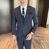 Men’s Modified Plaid Three-Piece Suit – Slim Fit England Style Vest & Trousers Set thumbnail 16