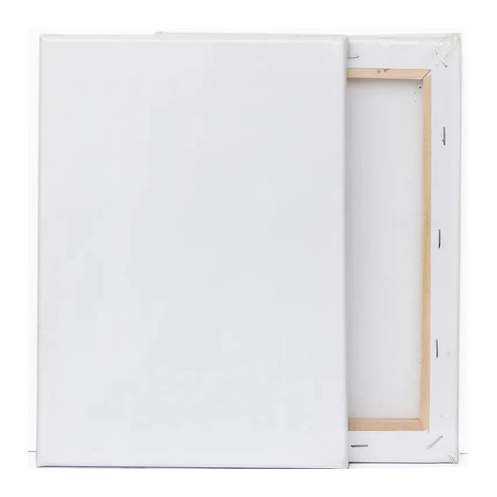 5pcs White Blank Square Artist Canvas Wooden Frame Cotton Boards for Oil, Acrylic & Watercolor Painting