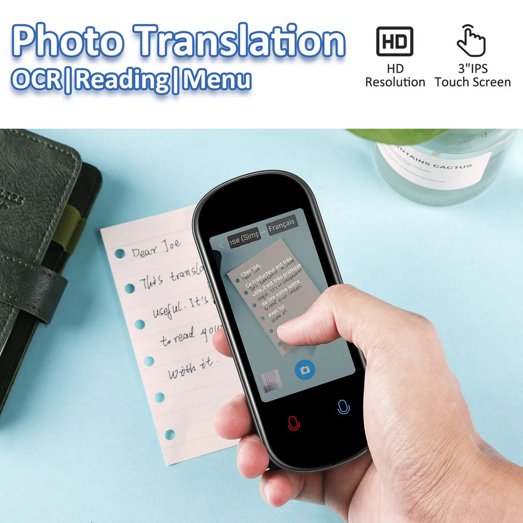 Z2 Instant AI Voice Translator 3.1” Touch Screen Portable Real-Time Translator with Recording & Photo for Travel, Learning, and Meetings