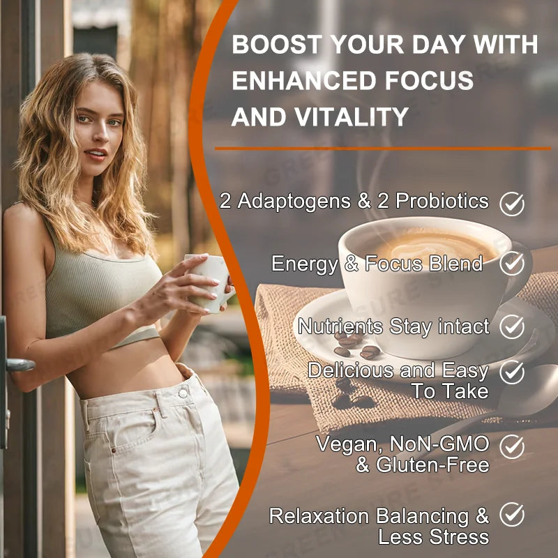 Mushroom Coffee With 11 Superfood Mushrooms including Lion's Mane, Reishi, Chaga, Cordyceps For Energy, Focus, Memory & Immunity