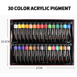 30 Color Acrylic Pigment Aluminum Tube Set – DIY Art Painting & Graffiti Paint Kit thumbnail 5