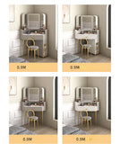 Luxury Solid Wood Corner Dressing Table with Mirror and Stool – Modern Minimalist Bedroom Furniture thumbnail 16