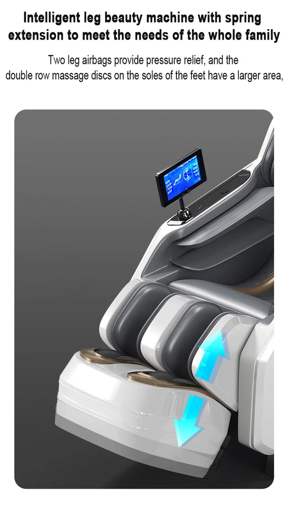 Ergonomic 4D Zero Gravity Massage Chair with Shiatsu, Full Body Airbags, Foot Roller, Calf Kneading & Bluetooth – Model 655