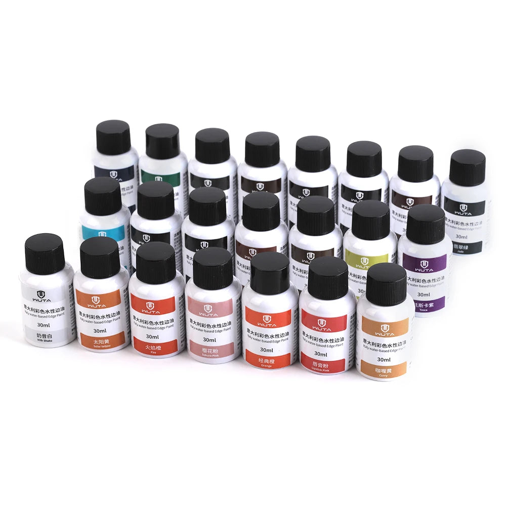 30ml Professional Leather Edge Paint – Italy Imported Water-Based Semi-Gloss Edge Oil, 22 Colors DIY Leather Finish