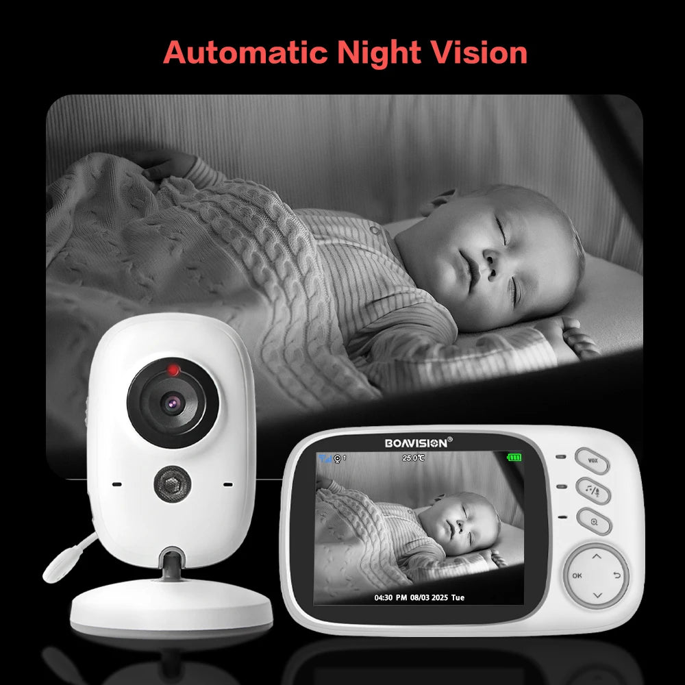 VB603 2.4G Wireless Video Baby Monitor with 3.2" LCD, Two-Way Audio, Night Vision & Temperature Monitoring