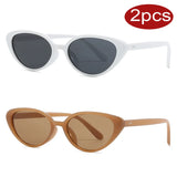 2pcs Retro Cat Eye Sunglasses for Women & Men – Rivet Triangle Fashion Sun Glasses, Multi-Color thumbnail 22