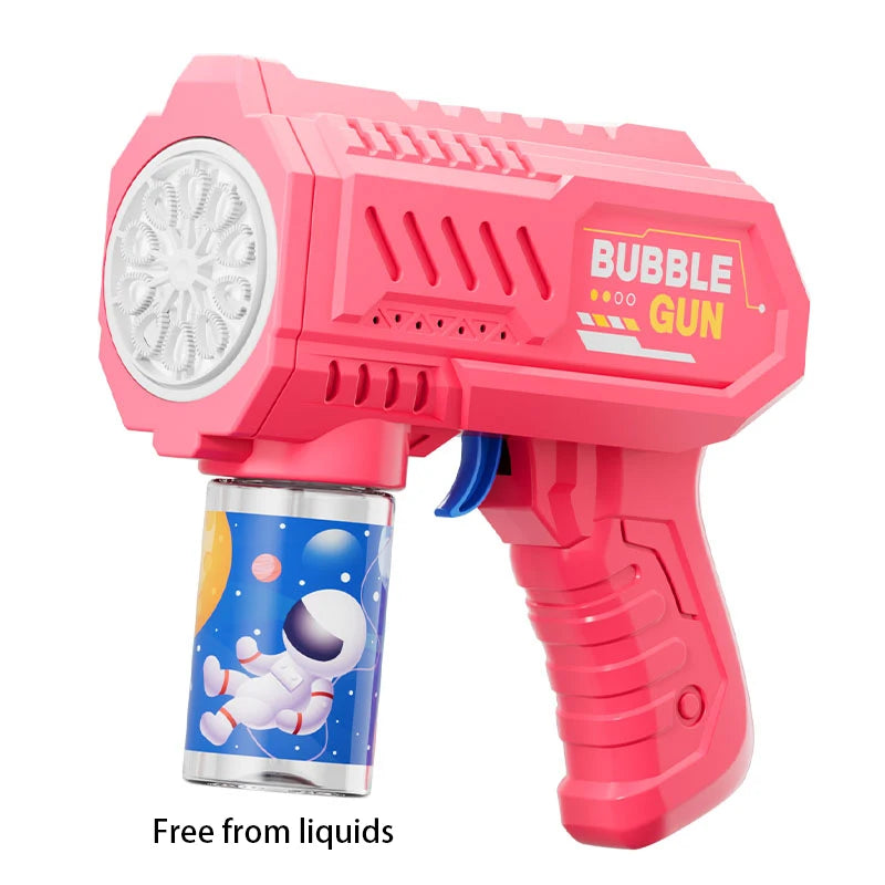 Porous Astronaut Electric Bubble Gun for Kids – Automatic Bubble Machine with Light, Summer Outdoor Party Toy