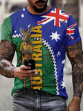 Men’s Australia Flag Graphic T-Shirt – Casual Short Sleeve Crew Neck Tee thumbnail 1