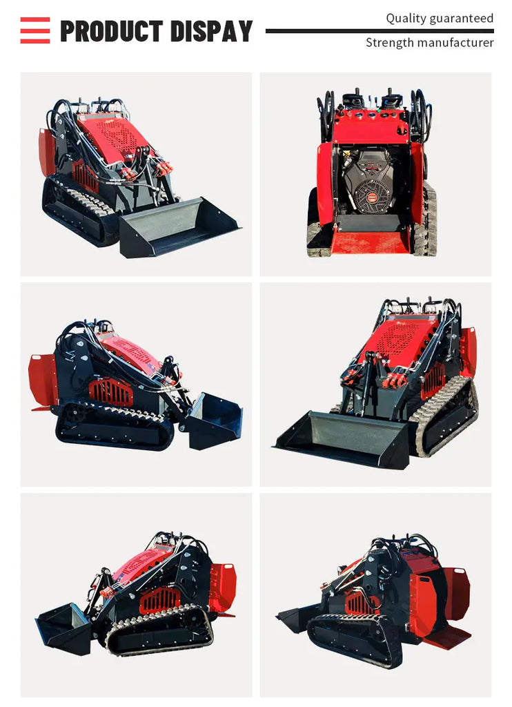 Customized Mini Skid Steer Loader with Snow Blower – Track Type, Enclosed Cab, 24HP CE EPA Certified