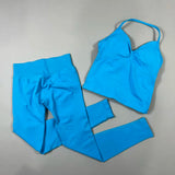 Women’s Seamless Yoga Gym Set – Backless Tank Top & High Waist Scrunch Shorts (2PCS) thumbnail 45