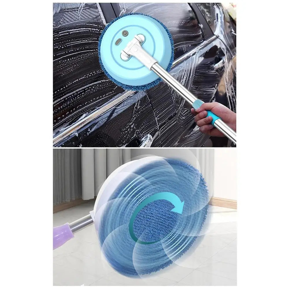 Electric Mop 180° Rotatable Round Broom – Adjustable Super Absorbent Floor & Window Cleaner for Hardwood, Tile & Bathroom