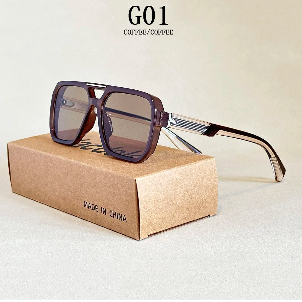 ZUIDID Vintage Square Sunglasses UV400 Travel Fashion Glasses for Men and Women Model 02056