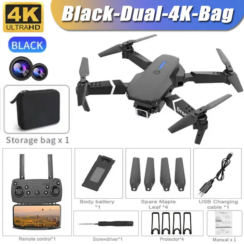 Professional E88 Pro 4K HD Camera Drone WiFi FPV Foldable RC Quadcopter Helicopter for Kids and Adults