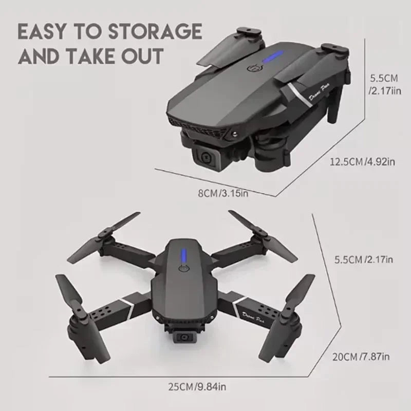 Professional E88 Pro 4K HD Camera Drone WiFi FPV Foldable RC Quadcopter Helicopter for Kids and Adults